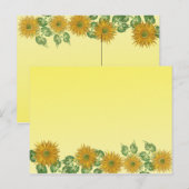 Kleurrijke Fractal Yellow Flower Leaf Border Briefkaart (Voorkant / Achterkant)