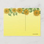 Kleurrijke Fractal Yellow Flower Leaf Border Briefkaart (Achterkant)