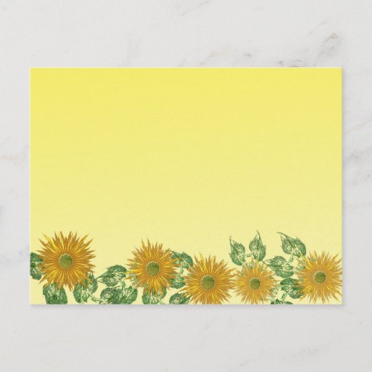 Kleurrijke Fractal Yellow Flower Leaf Border Briefkaart (Voorkant)