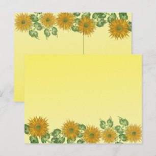 Kleurrijke Fractale Gele Bloem Blad Rand Briefkaart