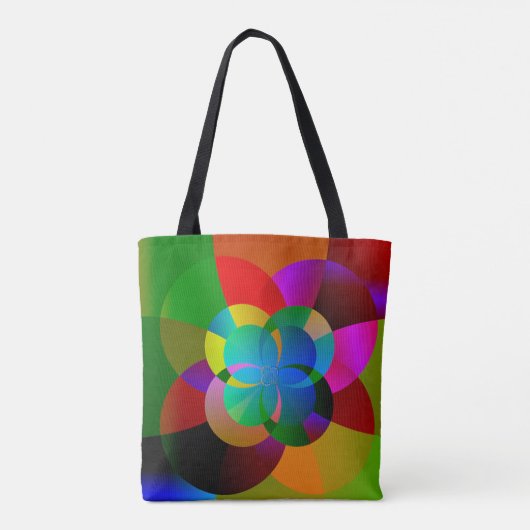 Kleurrijke fractale illustraties tote bag (Achterkant)