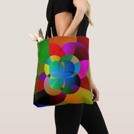 Kleurrijke fractale illustraties tote bag (Dichtbij)