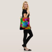 Kleurrijke fractale illustraties tote bag (Op model)