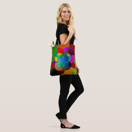 Kleurrijke fractale illustraties tote bag (Op model)