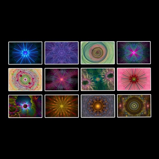 Kleurrijke fractale kunst - lang kalender