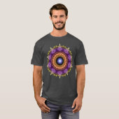 Kleurrijke fractale mandala t-shirt (Voorkant volledig)