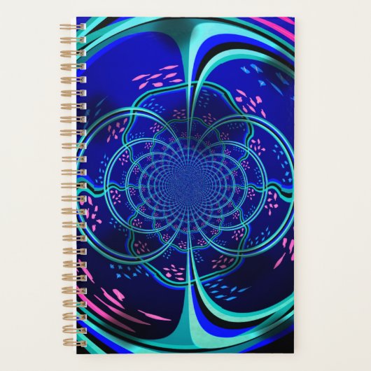 Kleurrijke Fractale Ontwerp Weekplanner Planner (Voorkant)