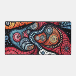 Kleurrijke fractale spiraalkunst bureaumat