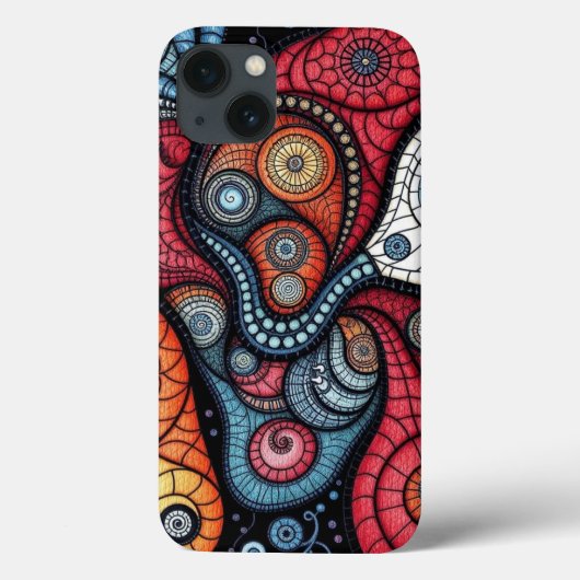 Kleurrijke fractale spiraalkunst Case-Mate iPhone case (Achterkant)