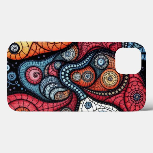 Kleurrijke fractale spiraalkunst Case-Mate iPhone case (Achterkant (horizontaal))