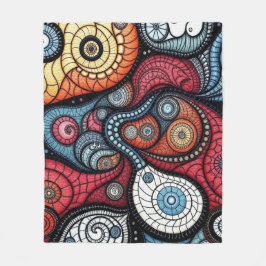 Kleurrijke fractale spiraalkunst fleece deken