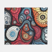 Kleurrijke fractale spiraalkunst fleece deken (Voorkant (Horizontaal))