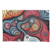 Kleurrijke fractale spiraalkunst kussensloop (Voorkant-Links)