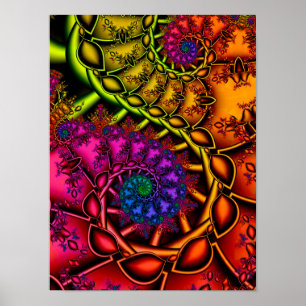 Kleurrijke Fractale Spiralen Poster