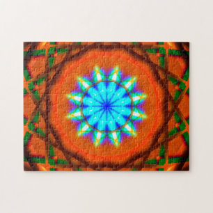 Kleurrijke fractale sterren Repetitief Mandala Legpuzzel