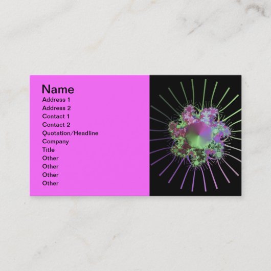 kleurrijke fractals visitekaartje (Voorkant)