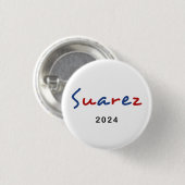 Kleurrijke Francis Suarez 2024 Script Tekst Ronde Button 3,2 Cm (Voorkant /achterkant)
