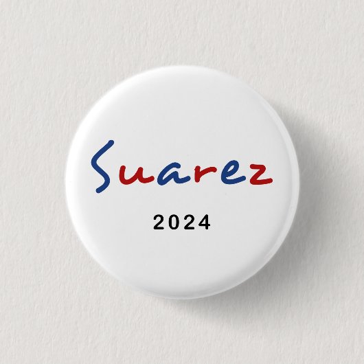 Kleurrijke Francis Suarez 2024 Script Tekst Ronde Button 3,2 Cm (Voorkant)