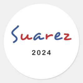 Kleurrijke Francis Suarez 2024 Script Tekst Ronde Sticker