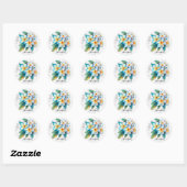 Kleurrijke Frangipani Hawaii Floral Wedding Ronde Sticker (Vel)