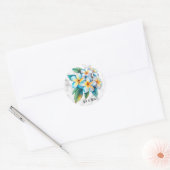 Kleurrijke Frangipani Hawaii Floral Wedding Ronde Sticker (Envelop)