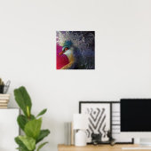 Kleurrijke Franse barokvogel Embroidery Phoenix Poster (Thuiskantoor)