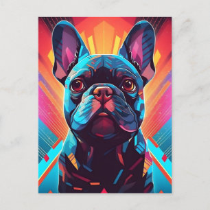 Kleurrijke Franse Bulldog Art Briefkaart