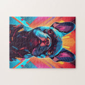 Kleurrijke Franse Bulldog Art Legpuzzel (Horizontaal)