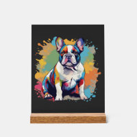 Kleurrijke Franse Bulldog Kunst voor Hondenliefheb