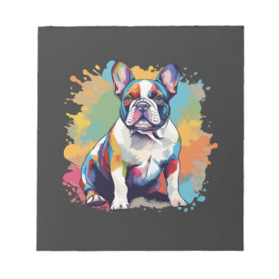 Kleurrijke Franse Bulldog Kunst voor Hondenliefheb Notitieblok