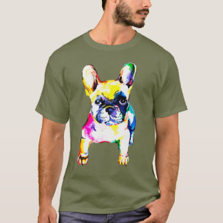 Kleurrijke Franse Bulldog Lover Papa Moeder Jongen T-shirt