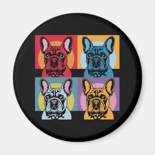 Kleurrijke Franse Bulldog Pop Art Design voor Hond Magneet