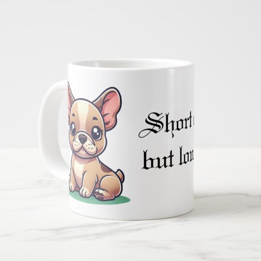 Kleurrijke Franse Bulldog Quote Graphic Grote Koffiekop (Links)