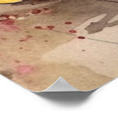 kleurrijke Franse Bulldog zittend op skateboard Poster (Hoek)