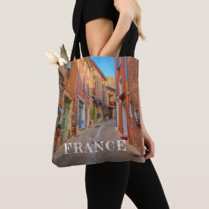 Kleurrijke Franse heuvellandstad Tote Bag