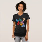 Kleurrijke Franse Hoorns T-shirt (Voorkant volledig)