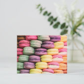 Kleurrijke Franse Macaron Cookies Briefkaart (Staand voorkant)