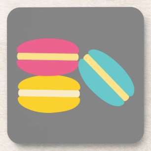 Kleurrijke Franse macaron taarten Bier Onderzetter