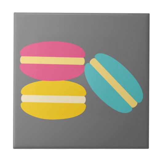 Kleurrijke Franse macaron taarten Tegeltje (Voorkant)