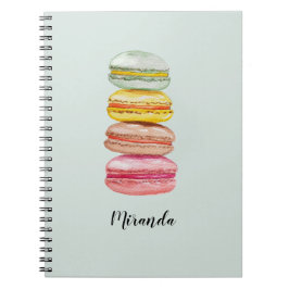 Kleurrijke Franse Macarons Aquarel Handgeschilderd Notitieboek