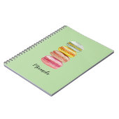 Kleurrijke Franse Macarons Waterverf Handgeschilde Notitieboek (Linkerzijde)