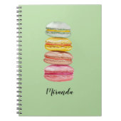 Kleurrijke Franse Macarons Waterverf Handgeschilde Notitieboek (Voorkant)