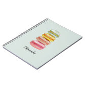 Kleurrijke Franse Macarons Waterverf Handgeschilde Notitieboek (Linkerzijde)
