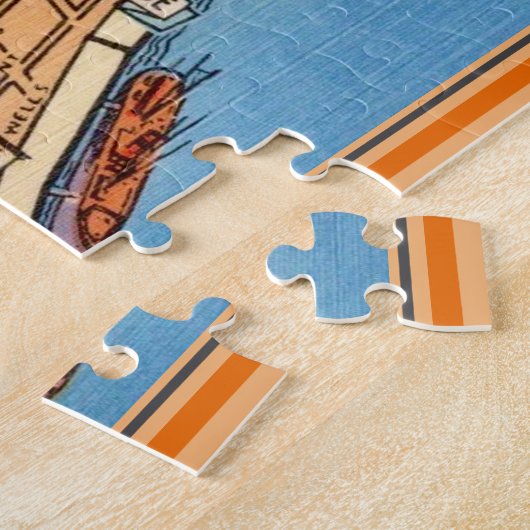 Kleurrijke Franse wijk kaart Legpuzzel (Zijkant)