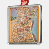 Kleurrijke Franse wijk kaart Metalen Ornament (Links)