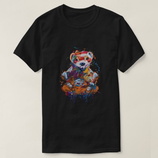 Kleurrijke fret - Zoo Animal Ferret Lover T-shirt (Design voorkant)