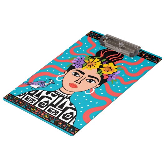 Kleurrijke Frida Geïnspireerde Klembord - Boho Mex (Gekanteld)