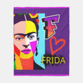 Kleurrijke Frida Heart - Pop Art Style Fleece Deken (Voorkant)