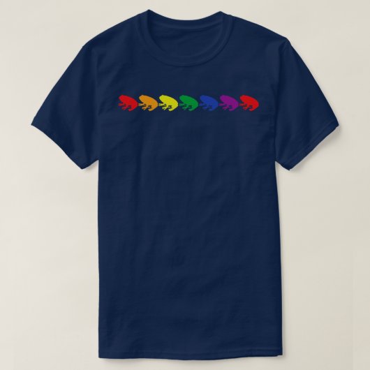 Kleurrijke Frog Pride Regenboog T-shirt (Design voorkant)