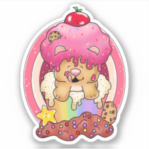 Kleurrijke Frosted Beer Cupcake Sticker
